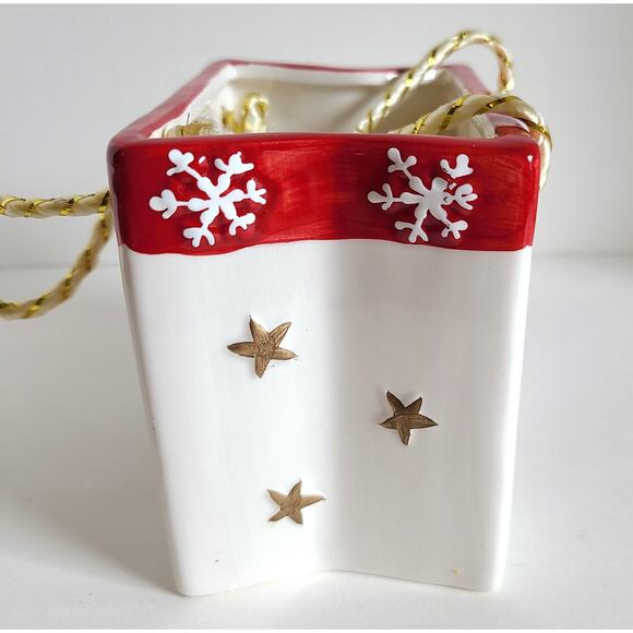 Christmas Holiday Ceramic Gift Shopping Bag Santa East West Distributing 4" - Picture 4 of 6